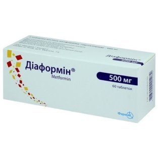 Діаформін таблетки 500 мг №60 - 1