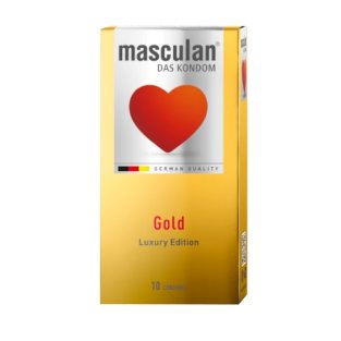 Презервативы Masculan золотого цвета №10 - 1