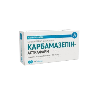 Карбамазепін-Астрафарм таблетки 200мг №50 - 1