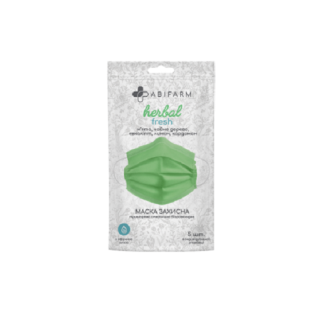 Маска защитная 3-х слойная Abifarm биоразлагаемая с эфирным маслом Herbal Fresh №5 - 1